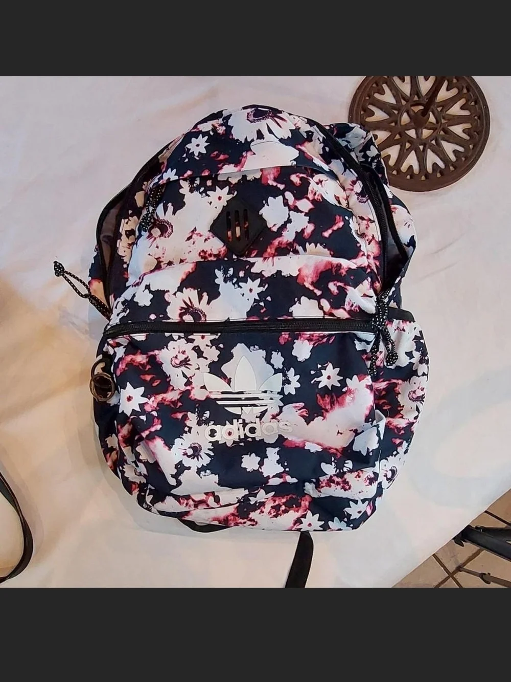 adidas Originals Trefoil 2.0 Pink Floral Backpack - Like New